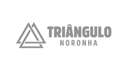Logotipo da Triângulo Noronha em cinza com ícone de triângulo estilizado sobre fundo branco.