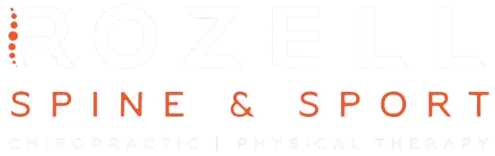 Spine & Sport physical therapy logo in orange and gray on a white background