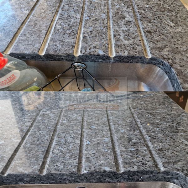 Granite worktop being polished
