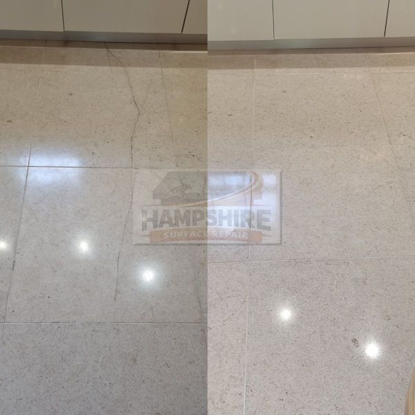 Polished marble surface showing natural veining and finish