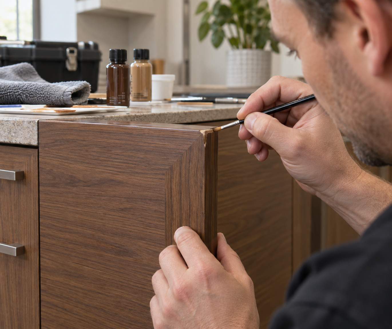 Repair to a decorative cabinet door