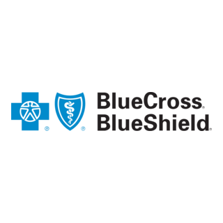 BlueCross BlueShield logo in blue with text on white background