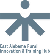Logo for Fast Alabama Rural Innovation & Training Hub with a stylized blue-gray person icon