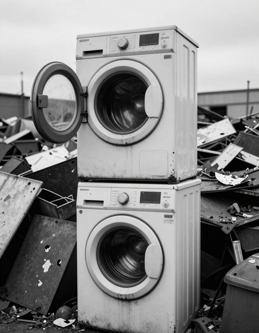 Appliances staged for recycling