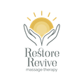 Restore Revive Massage Therapy two hands holding a rising sun