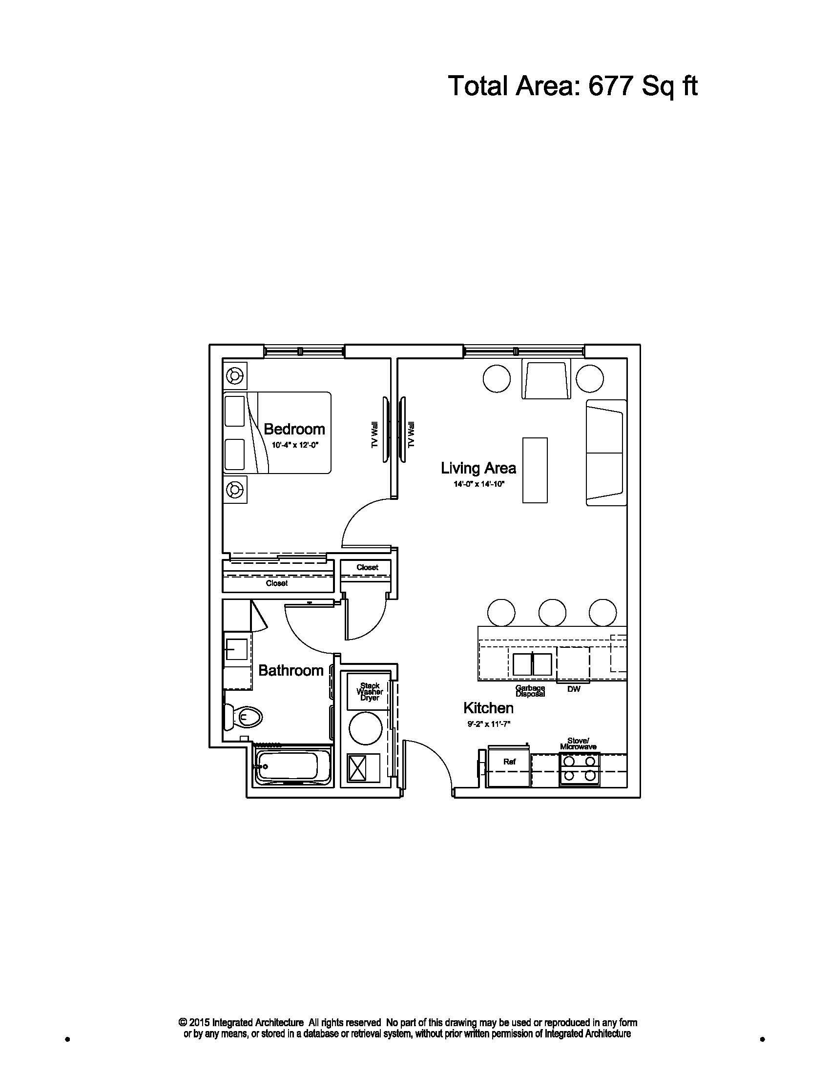 Black-and-white architectural floor plan with labeled rooms and measurements.