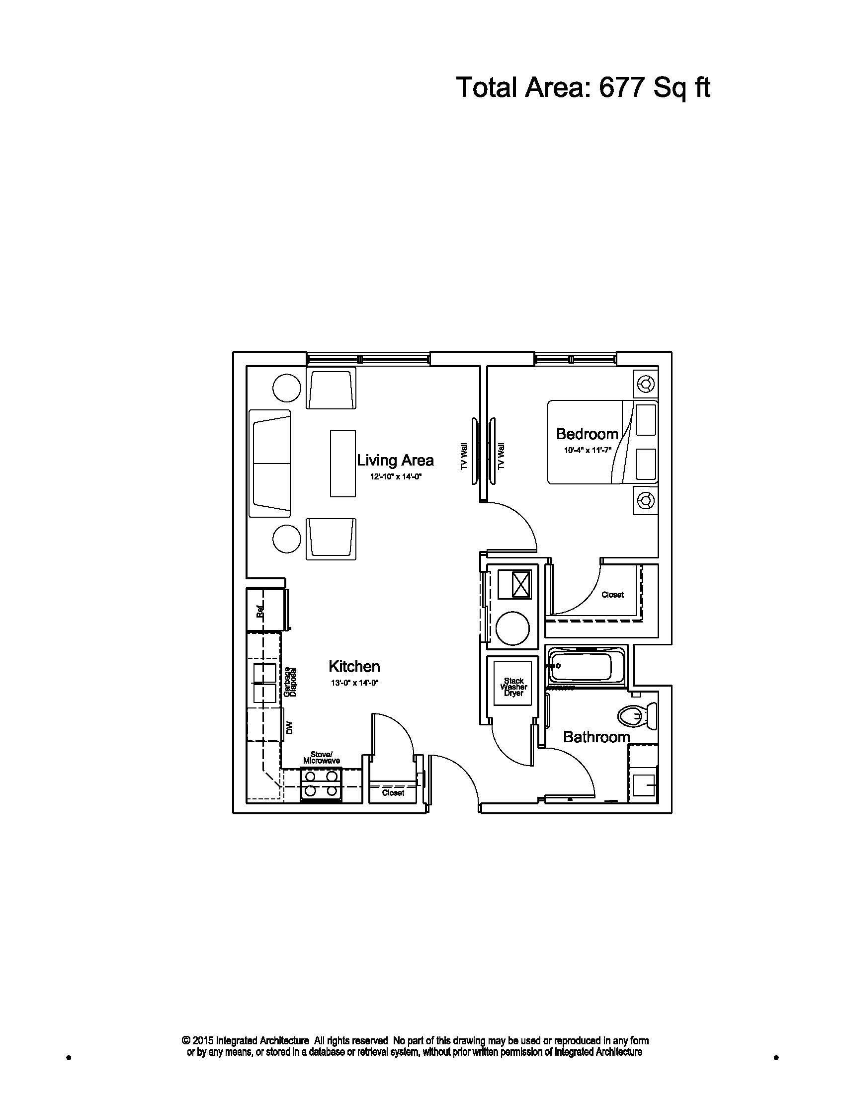 Black-and-white architectural floor plan with rooms, doors, and labeled dimensions on a white page