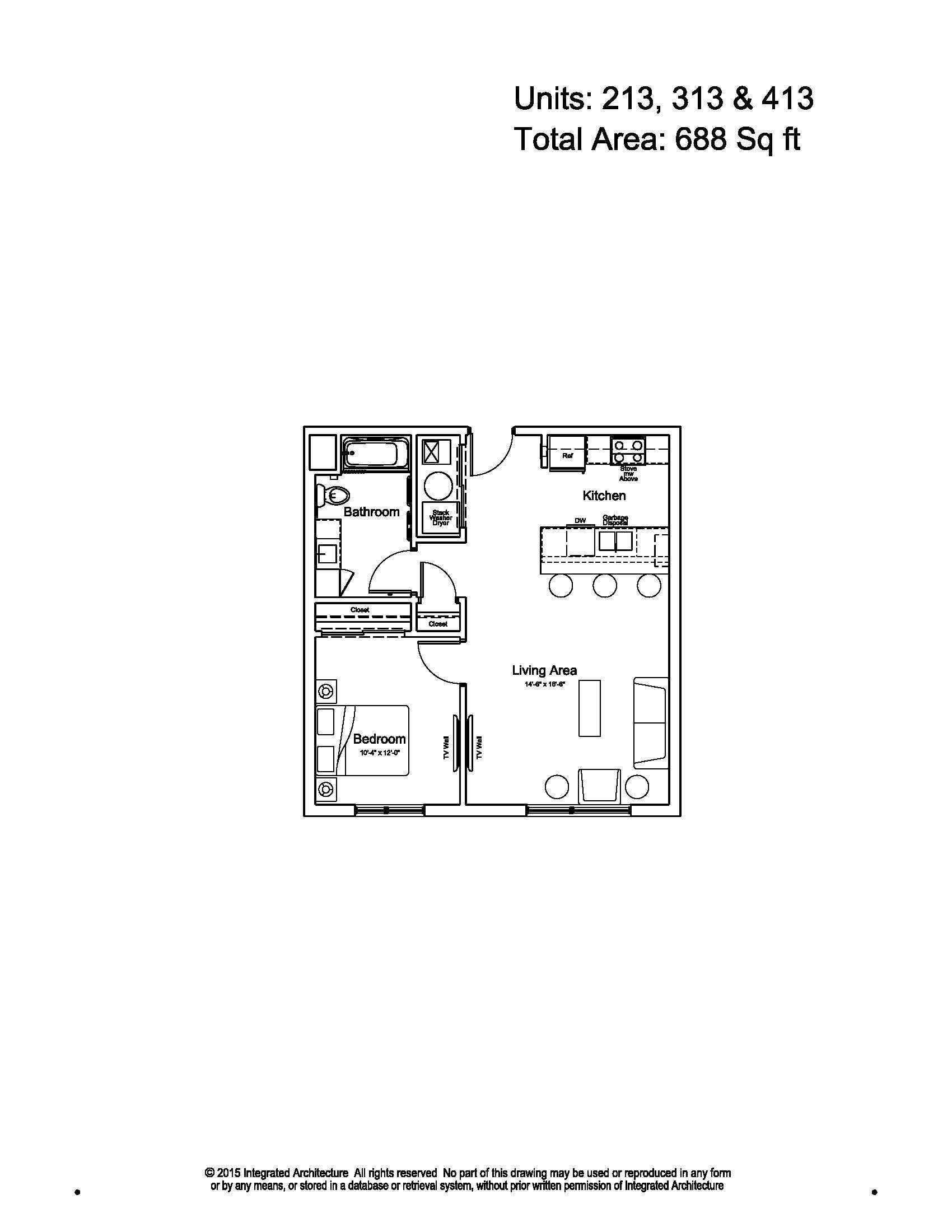 Black-and-white floor plan diagram with labeled rooms and a small title at the top.