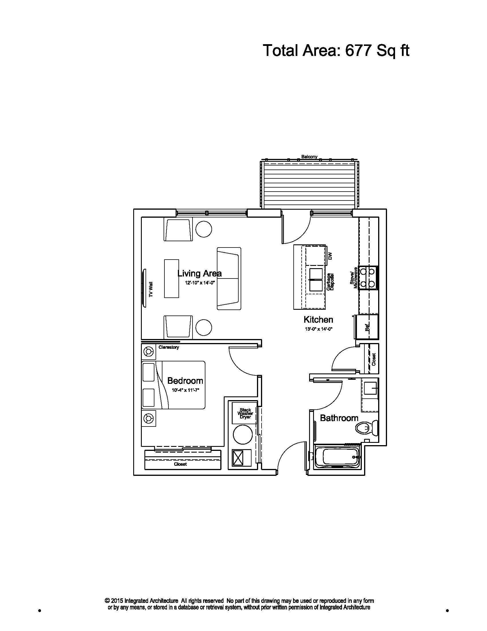 Black-and-white architectural floor plan drawing with room labels and measurements on a white background