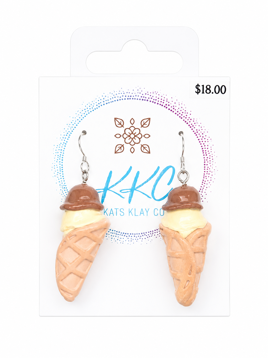 Ice Cream Cone Dangle Earrings