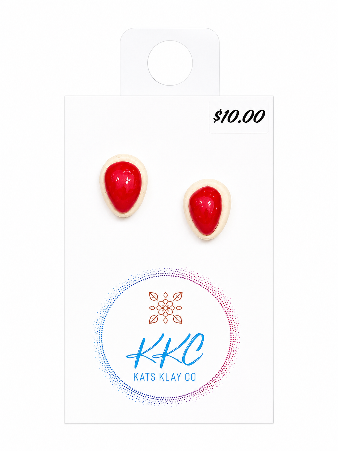 Strawberries & Cream Lolly Stud Earrings