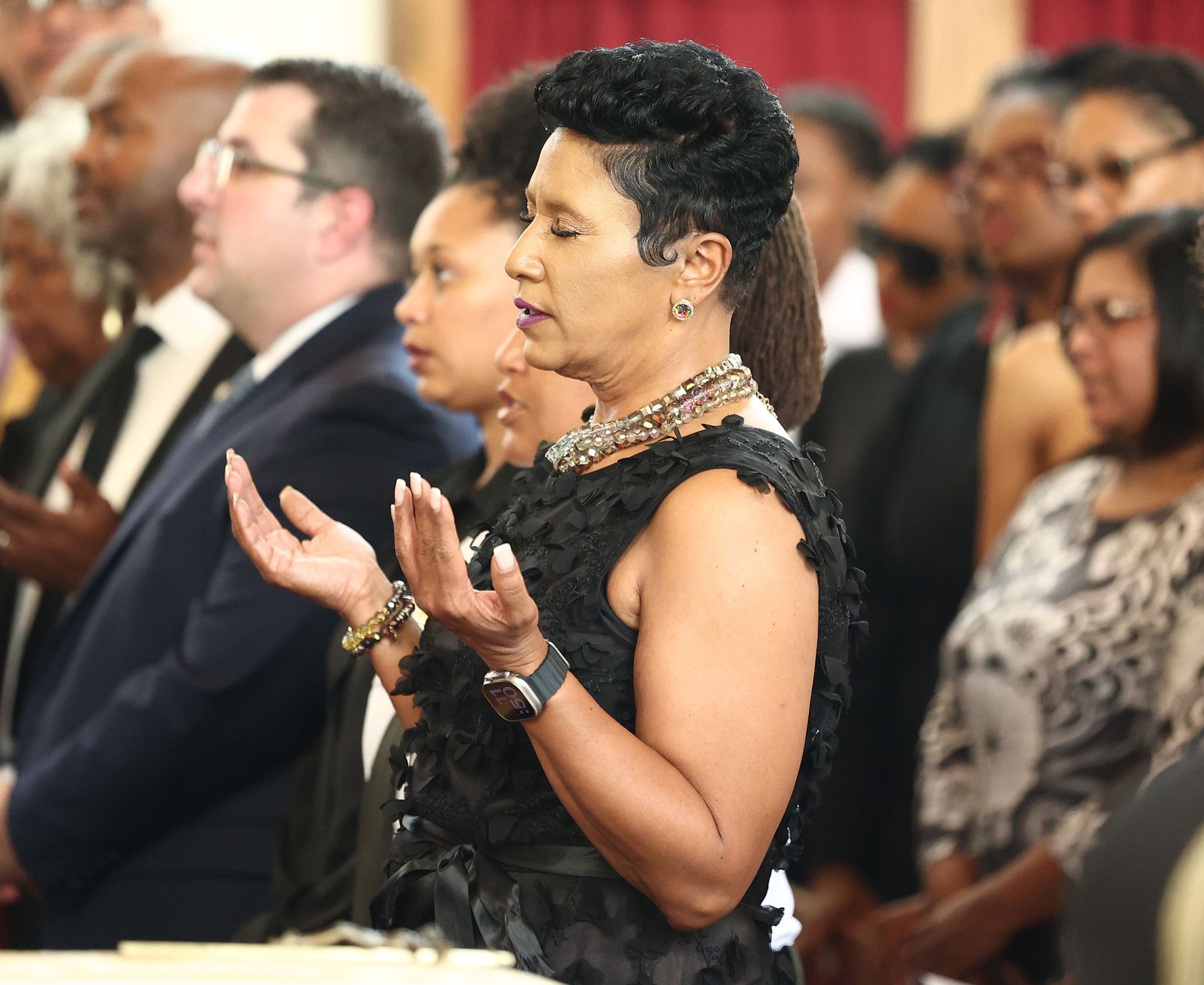 Michelle Woodfork praying