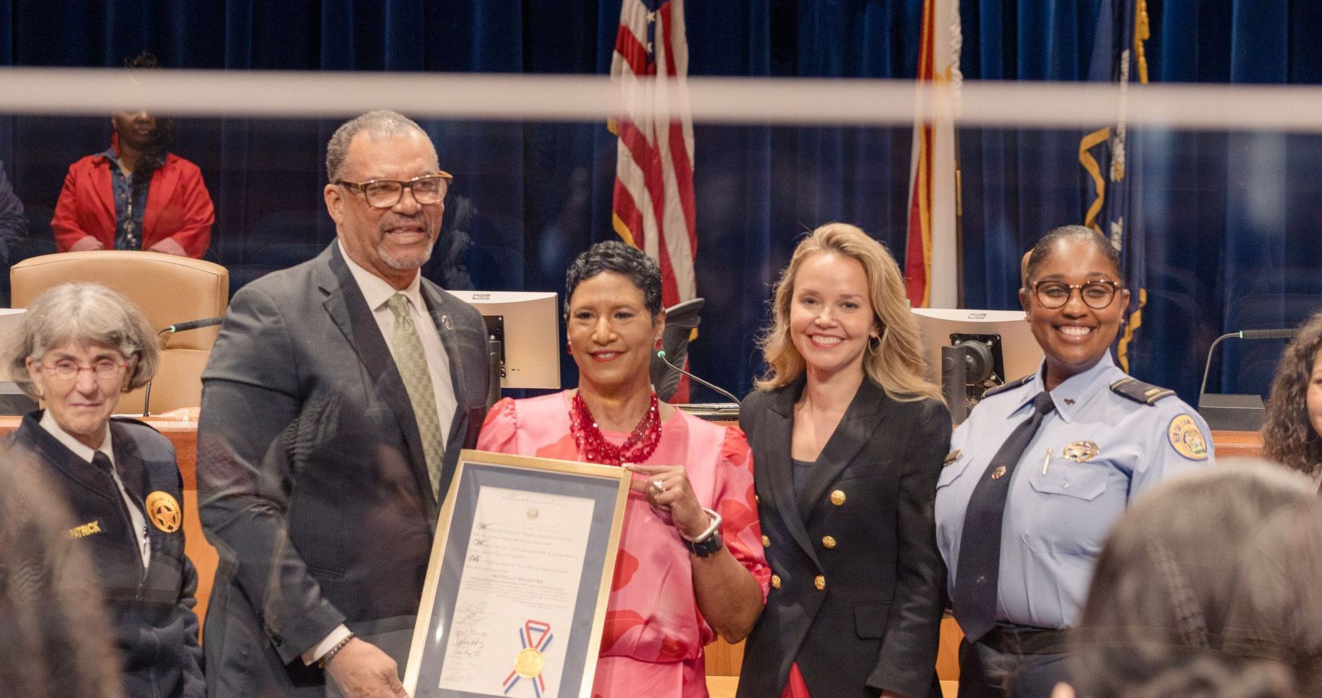 Michelle Woodfork and members of New Orleans City Council