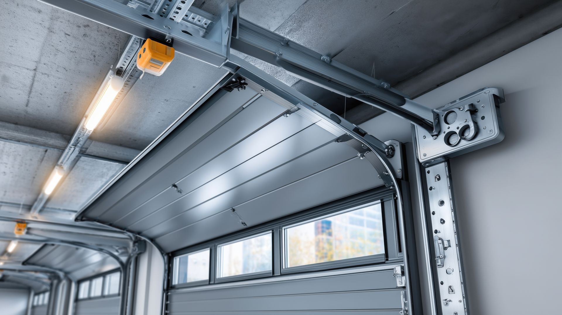 Hand pressing a remote to open a garage door, a common call for a garage door repair company 