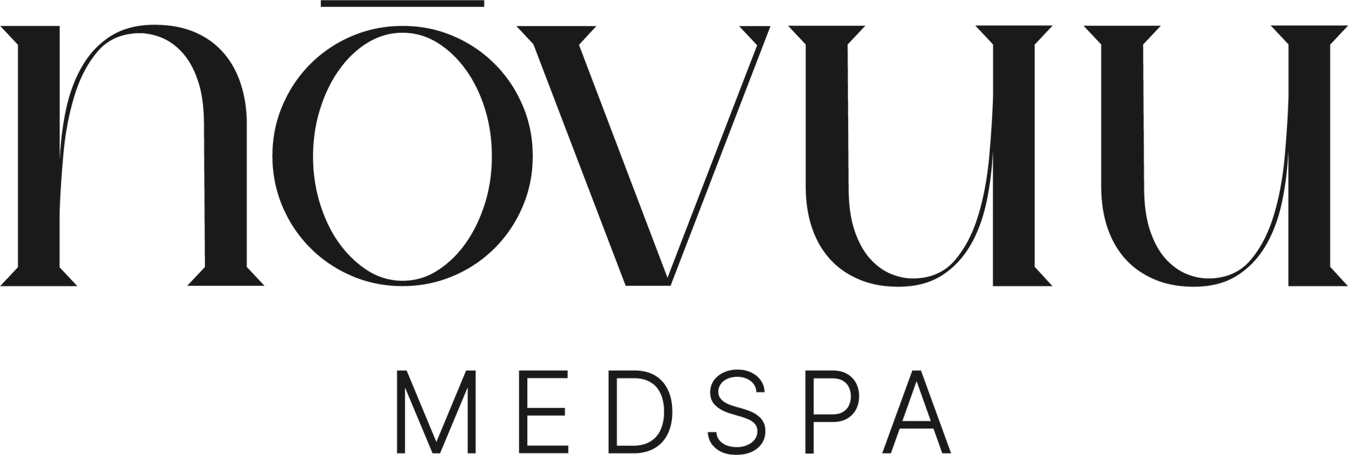 Novuu Medspa logo in black text on a white background