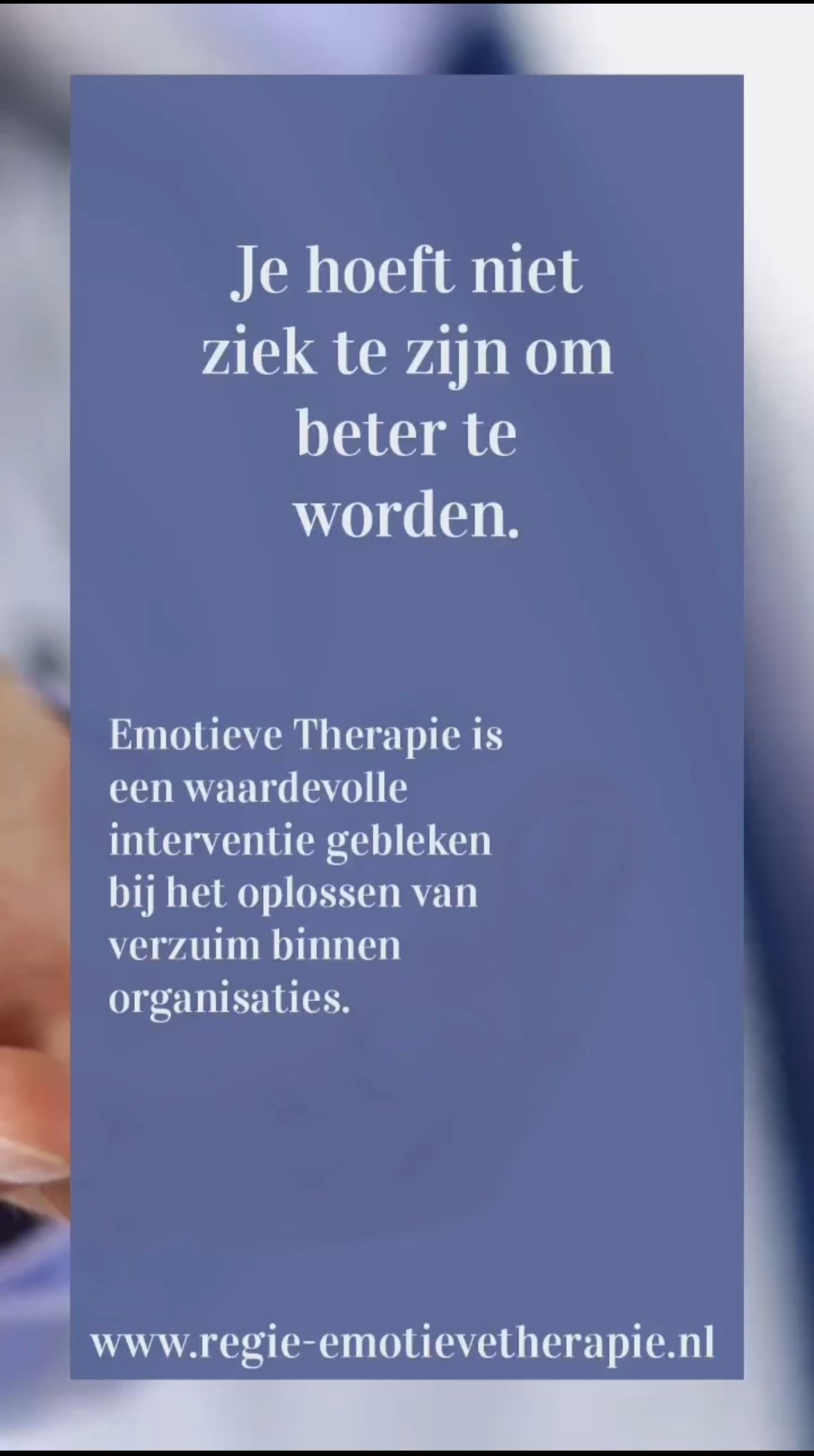 Je hoeft niet ziek te zijn om beter te worden. Verzuimkosten verlagen door Emotieve Therapie