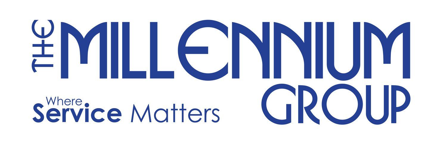 The Millennium Group logo in blue with