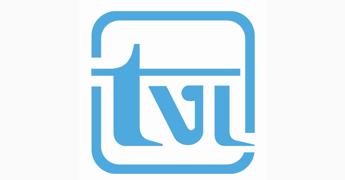 Blue square logo with