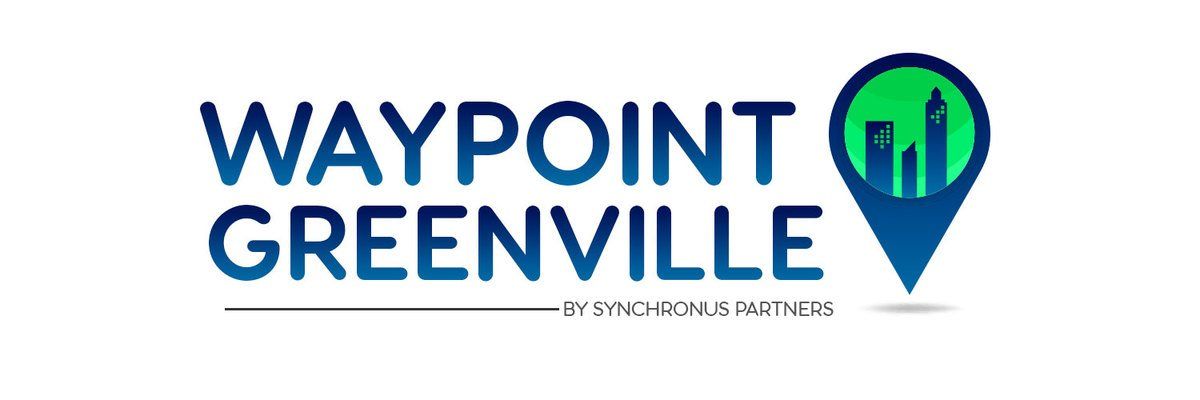 Waypoint Greenville logo with city skyline icon.