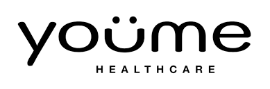 Youme Healthcare logo in black text on a white background. The word