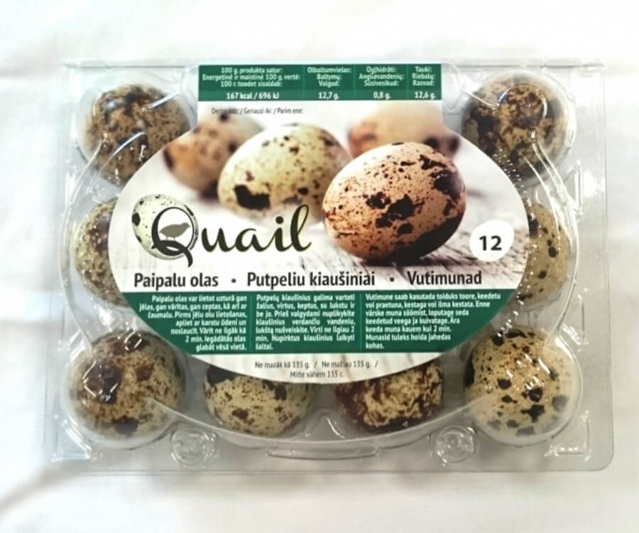 12 gab. iepakojumā | svaigas paipalu olas