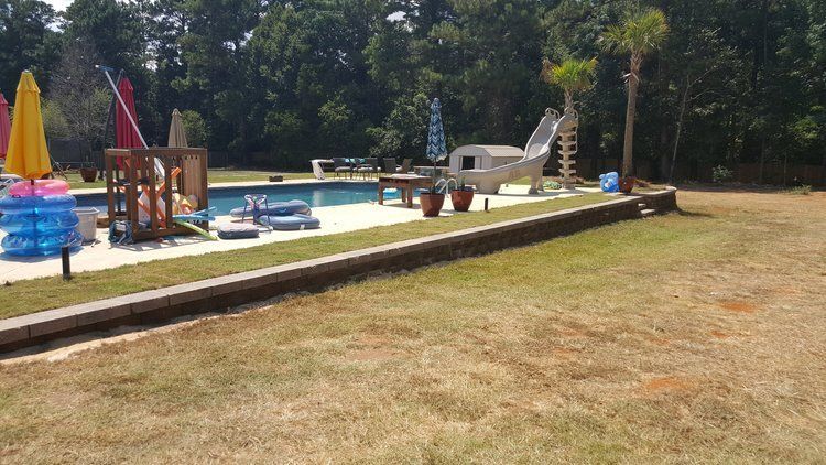 landscape beside the pool