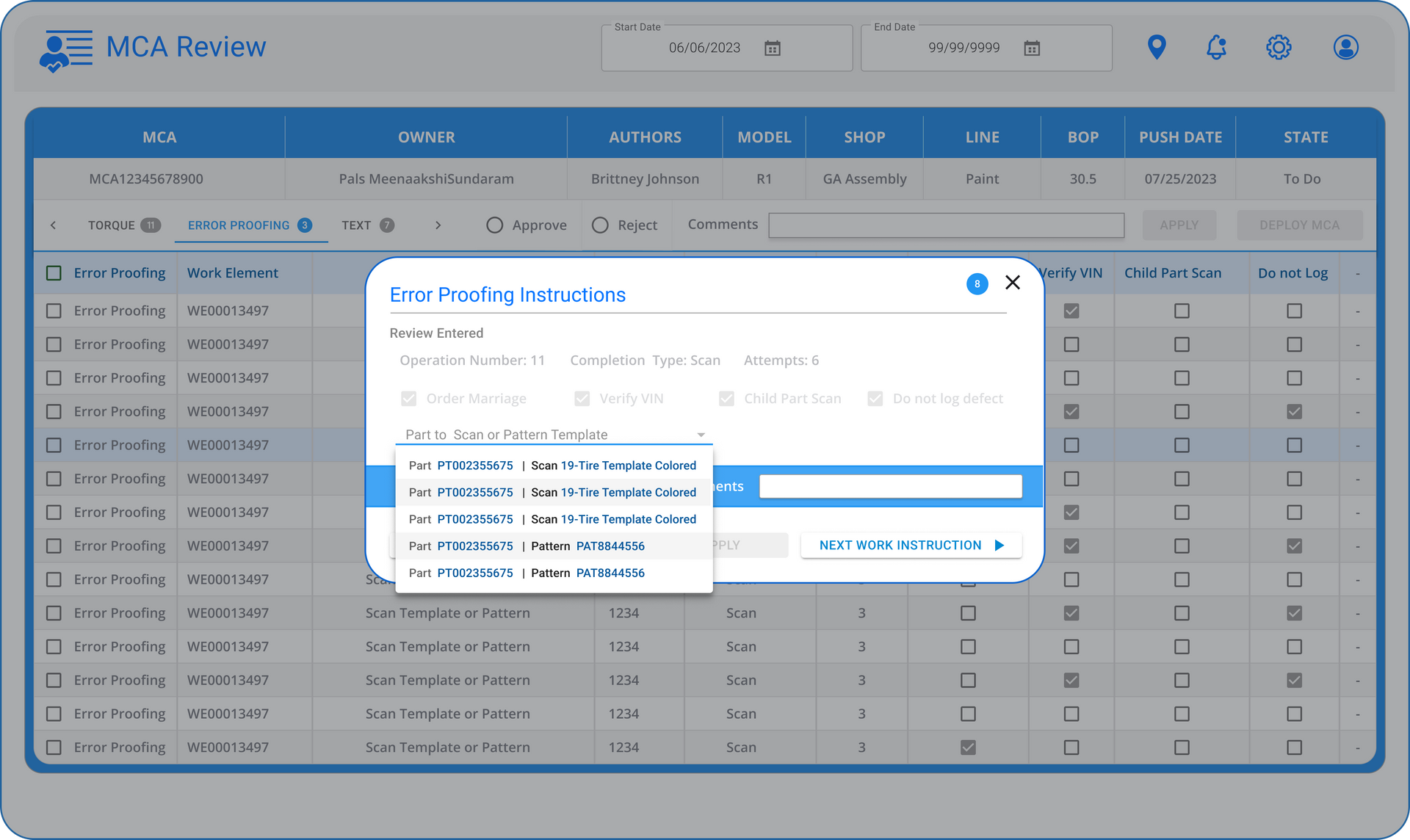 MCA Review Error Proofing