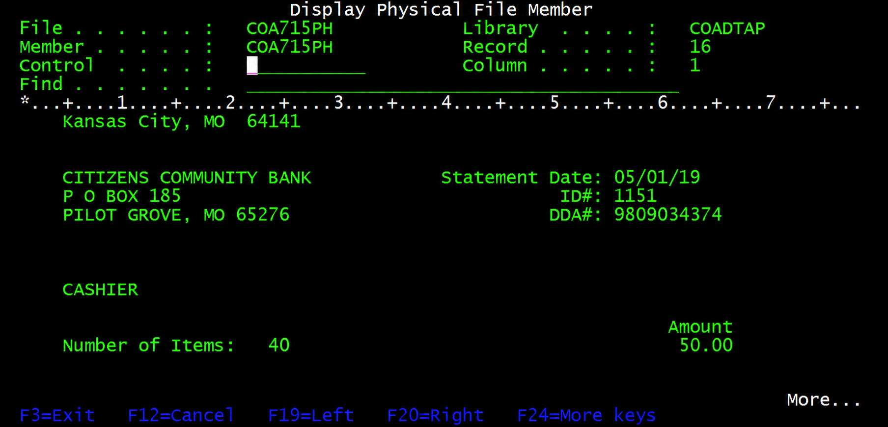 Before: legacy terminal