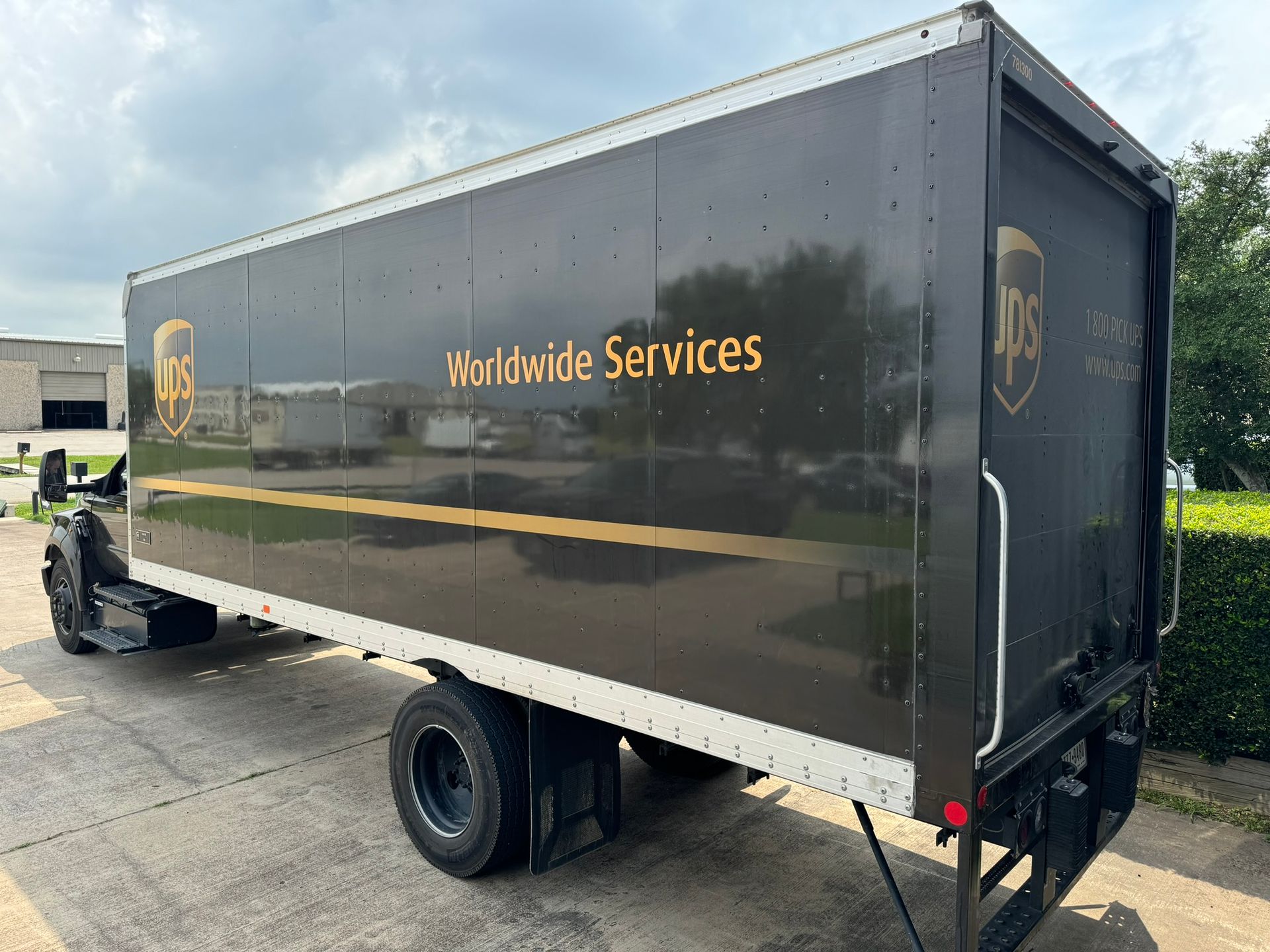 UPS truck at HTG dock for outbound shipping pickup