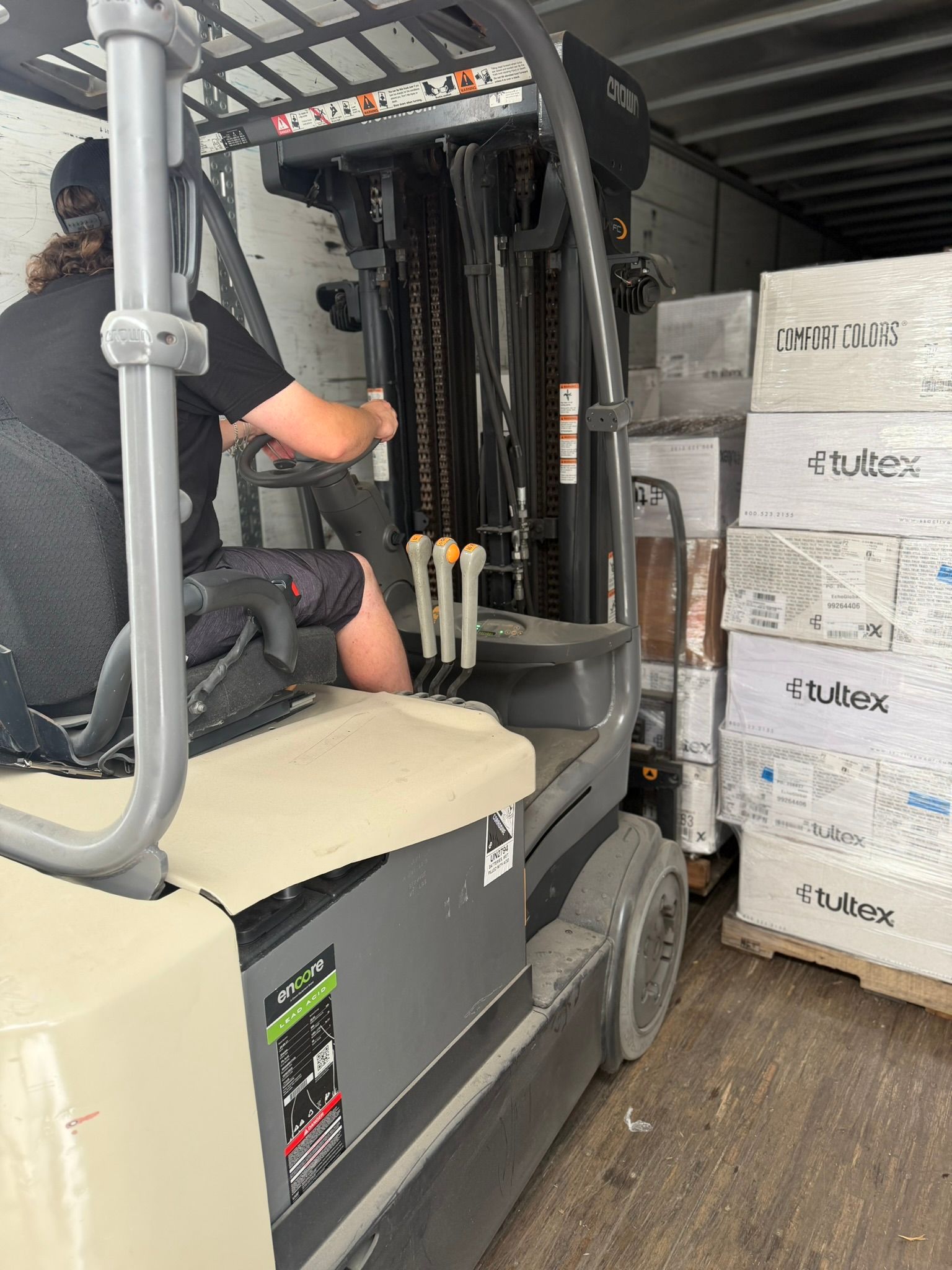 HTG shipping bay with branded boxes ready to ship