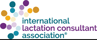 International Lactation Consultant Association logo with teal, purple, and gold dots