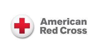 American Red Cross logo with red cross icon and gray text on white background