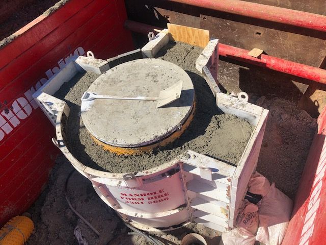 Manhole Form Hire forms, poured to height