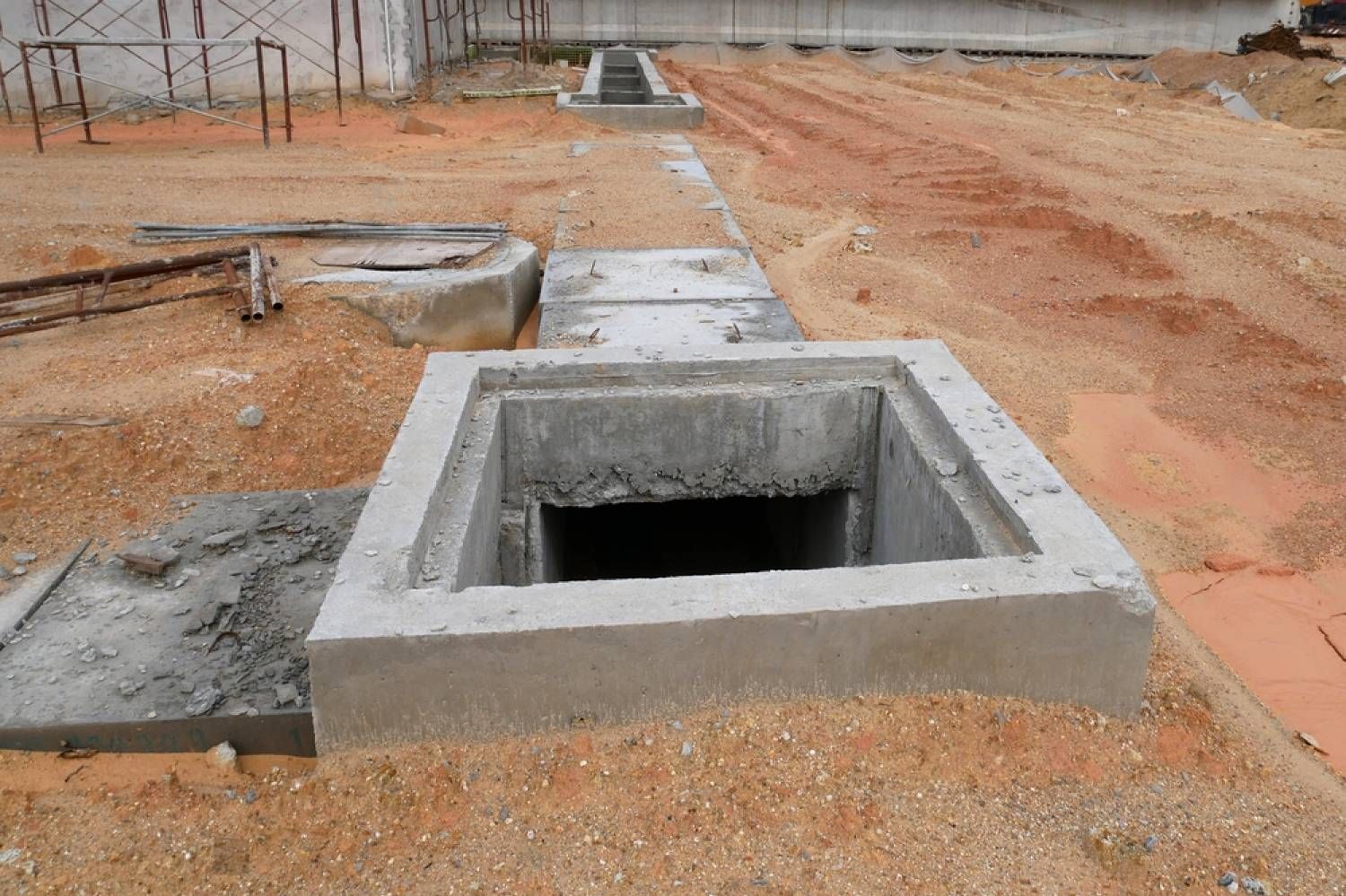 Manhole under construction