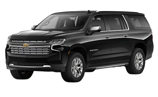 Black Cadillac Escalade SUV on a white background