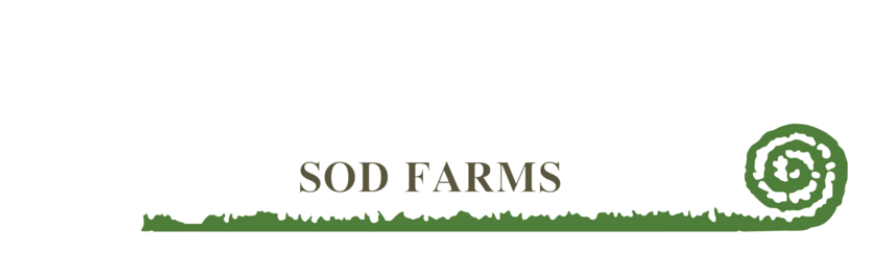 The logo for sod farms shows a swirl in the grass.