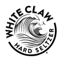 A black and white logo for white claw hard seltzer.