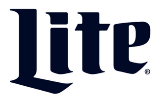 A black and white logo for miller lite on a white background.