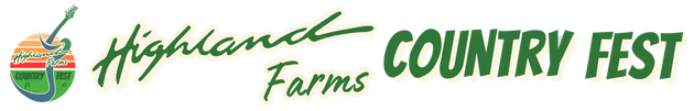 The logo for the highland farms country fest