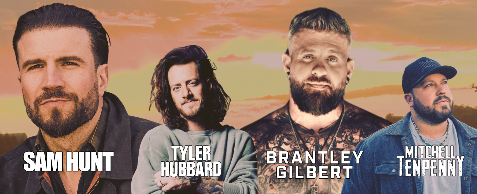 A group of men with beards are standing next to each other.