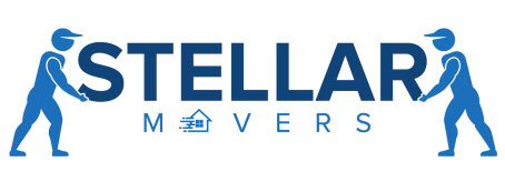 The logo for stellar movers shows two people standing next to each other.