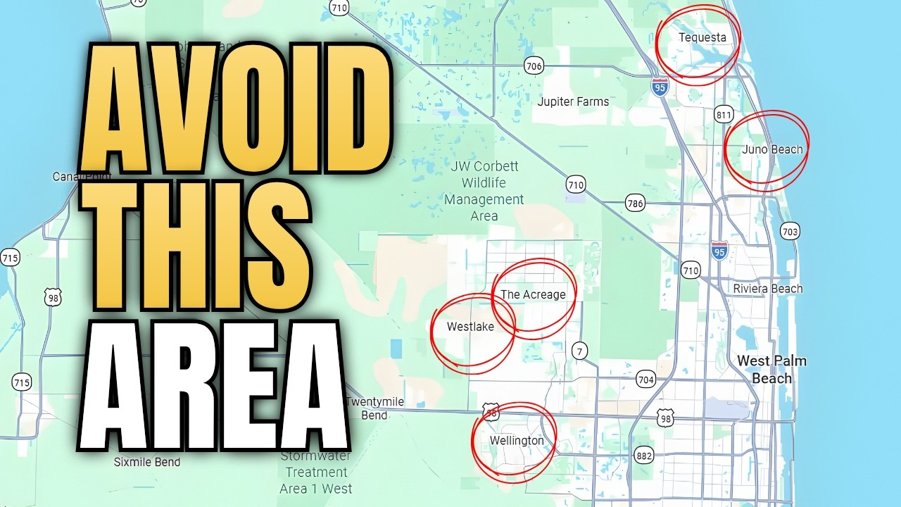 Bold text “AVOID THIS AREA” over a map with several red-circled locations.