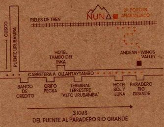 A map showing the location of the nuna hotel