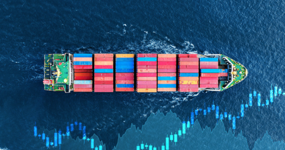 Cargo ship sailing on blue ocean — Midcoast Financial Planning Group in Tuncurry, NSW