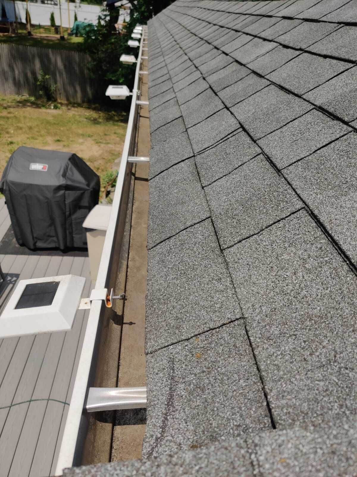 A cleaned gutter