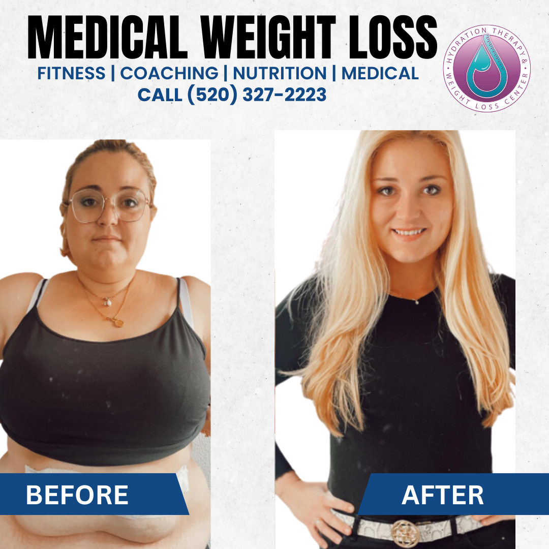 woman looking heavier, and then slim and smiling. 