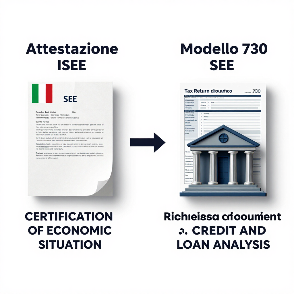 Confronto ISEE e Modello 730 su scrivania con chiavi di casa per richiesta mutuo agevolato