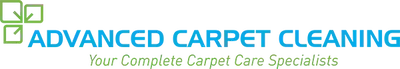A logo for advanced carpet cleaning your complete carpet care specialists in Christchurch