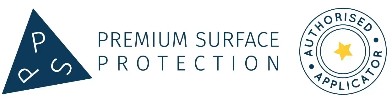 A logo for a company called premium surface protection