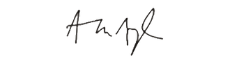 Black handwritten signature on a white background